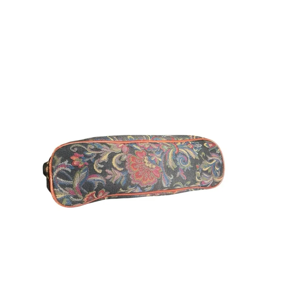 Vintage Liz Claiborne Floral Tapestry VIBRANT Handbag Satchel VGUC 1990